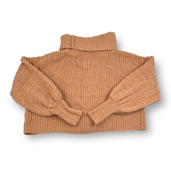 Free People Be Yours Turtleneck Oversized Cropped Sweater Size Medium - Picture 2 of 7